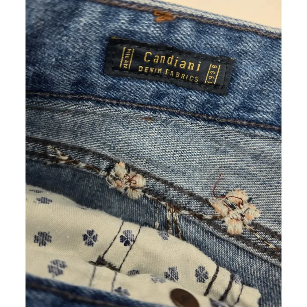 Lucky Brand  Button Fly Sienna Slim Boyfriend Embroidered‎ Distructed Jeans